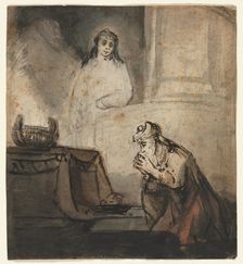 Angel Appearing to Zacharias, third quarter 1600s. Creator: Samuel van Hoogstraten (Dutch, 1627-1678)
