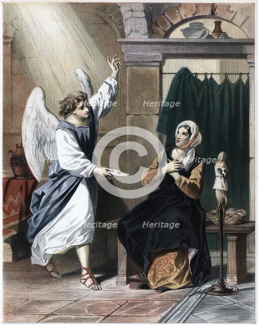Angel bringing a letter from God to Christiana, c1850. Artist: Unknown