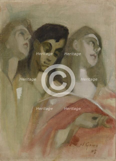 Angel Fragment, after El Greco, 1928-1929. Creator: Helene Schjerfbeck.