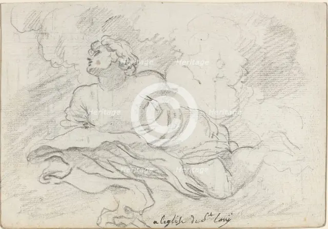 Angel from the Assumption [recto], 1752/1756. Creator: Augustin Pajou.