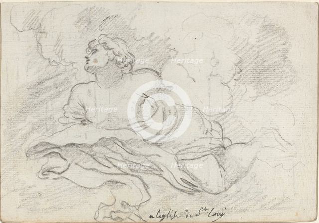 Angel from the Assumption [recto], 1752/1756. Creator: Augustin Pajou.
