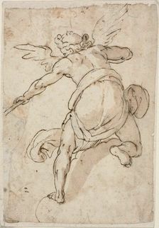 Angel Holding a Trumpet, 1576/79. Creator: Federico Zuccaro
