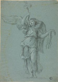 Angel Holding Flowers and Scourge, c. 1756. Creator: Stefano Pozzi