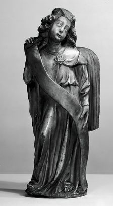 Angel Holding Scroll, c. 1400. Creator: Unknown