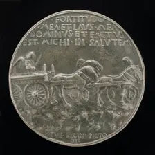 Angel in a Car Drawn by Horses [reverse], c. 1449. Creator: Pisanello