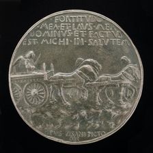 Angel in a Car Drawn by Horses [reverse], c. 1449. Creator: Pisanello