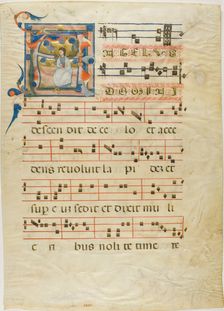 Angel in a Historiated Initial "A" from an Antiphonary, 1300/10. Creator: Unknown