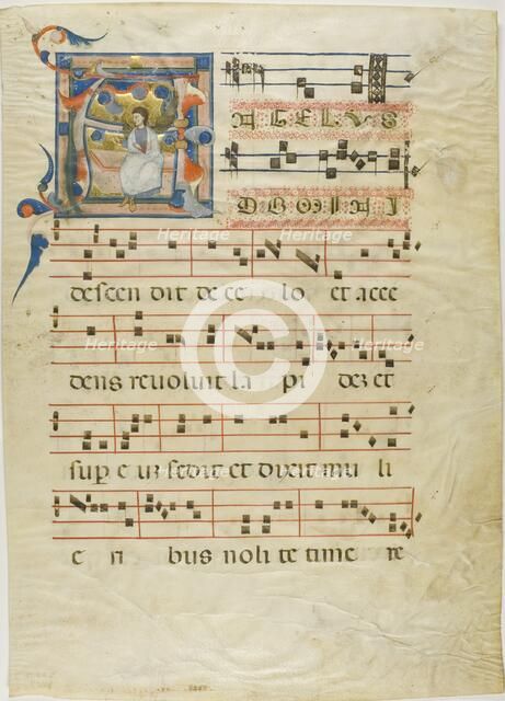 Angel in a Historiated Initial "A" from an Antiphonary, 1300/10. Creator: Unknown.