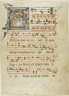 Angel in a Historiated Initial "A" from an Antiphonary, 1300/10. Creator: Unknown