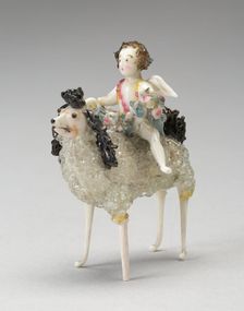 Angel on Ram, France, 18th century. Creator: Verres de Nevers