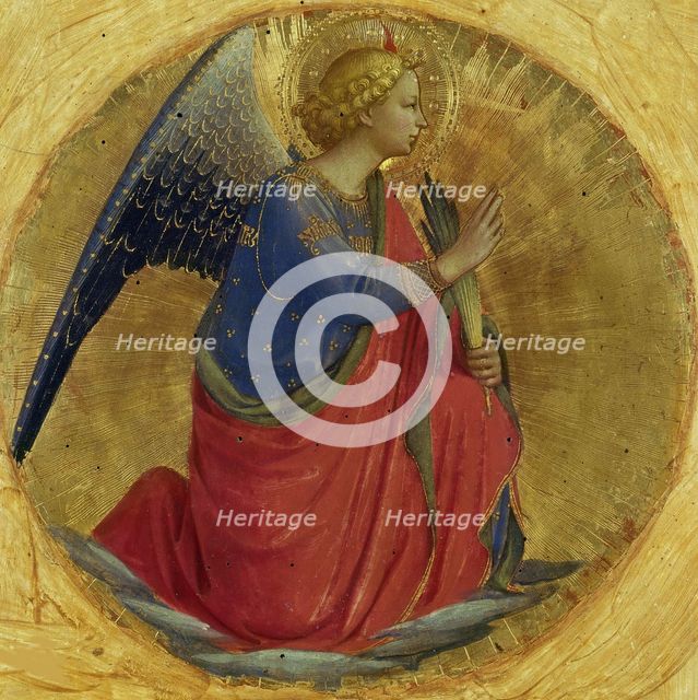 Angel of the Annunciation (From the Perugia Altarpiece), ca 1437. Creator: Angelico, Fra Giovanni, da Fiesole (ca. 1400-1455).