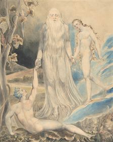 Angel of the Divine Presence Bringing Eve to Adam (The Creation of Eve..., ) (recto)..., 1803. Creator: William Blake
