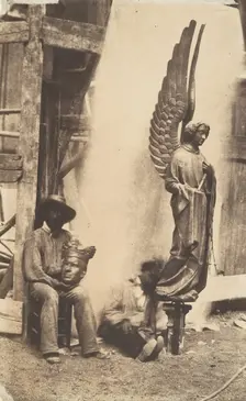 [Angel of the Passion, Sainte-Chapelle, Paris], 1853-1854. Creator: Auguste Mestral