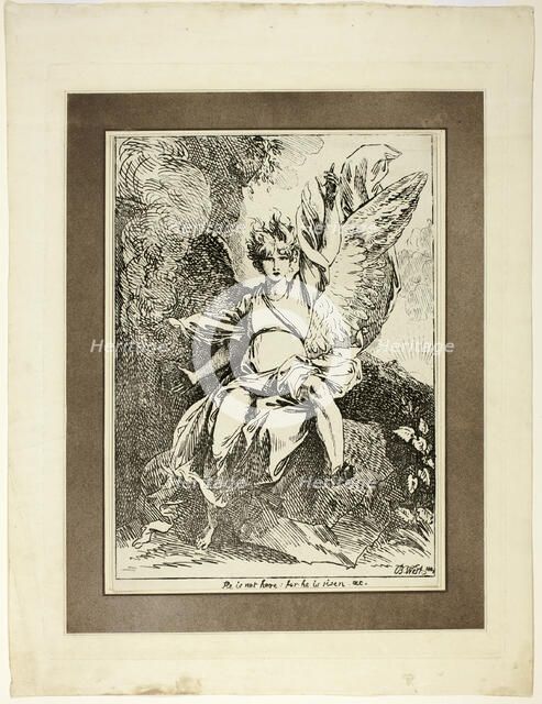 Angel of the Resurrection, from the first issue of Specimens of Polyautography, 1801, pub 1803. Creator: Benjamin West.