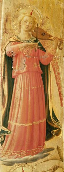 Angel making music (From the Tabernacle of the Linaioli), ca. 1433. Creator: Angelico, Fra Giovanni, da Fiesole (ca. 1400-1455)