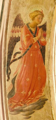 Angel making music (From the Tabernacle of the Linaioli), ca. 1433. Creator: Angelico, Fra Giovanni, da Fiesole (ca. 1400-1455)