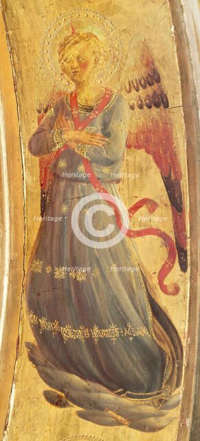 Angel making music (From the Tabernacle of the Linaioli), ca. 1433. Creator: Angelico, Fra Giovanni, da Fiesole (ca. 1400-1455).