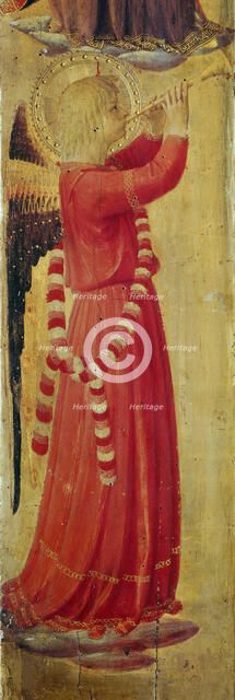 Angel making music (From the Tabernacle of the Linaioli), ca. 1433. Creator: Angelico, Fra Giovanni, da Fiesole (ca. 1400-1455).