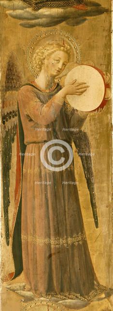 Angel making music (From the Tabernacle of the Linaioli), ca. 1433. Creator: Angelico, Fra Giovanni, da Fiesole (ca. 1400-1455).