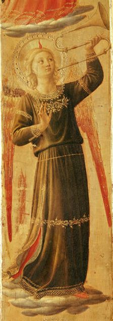 Angel making music (From the Tabernacle of the Linaioli), ca. 1433. Creator: Angelico, Fra Giovanni, da Fiesole (ca. 1400-1455)