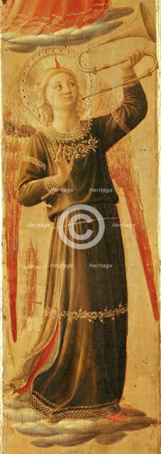 Angel making music (From the Tabernacle of the Linaioli), ca. 1433. Creator: Angelico, Fra Giovanni, da Fiesole (ca. 1400-1455).