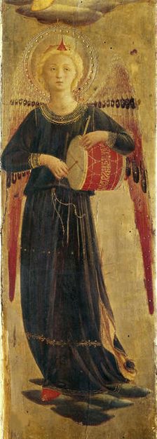 Angel making music (From the Tabernacle of the Linaioli), ca. 1433. Creator: Angelico, Fra Giovanni, da Fiesole (ca. 1400-1455)