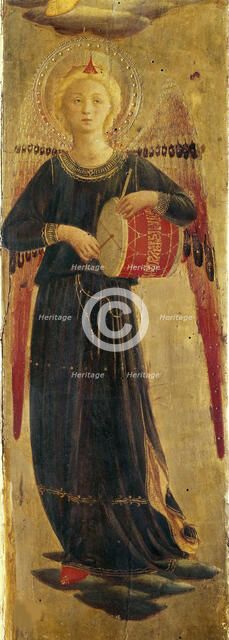 Angel making music (From the Tabernacle of the Linaioli), ca. 1433. Creator: Angelico, Fra Giovanni, da Fiesole (ca. 1400-1455).