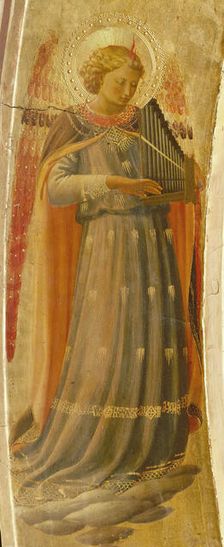 Angel making music (From the Tabernacle of the Linaioli), ca. 1433. Creator: Angelico, Fra Giovanni, da Fiesole (ca. 1400-1455)