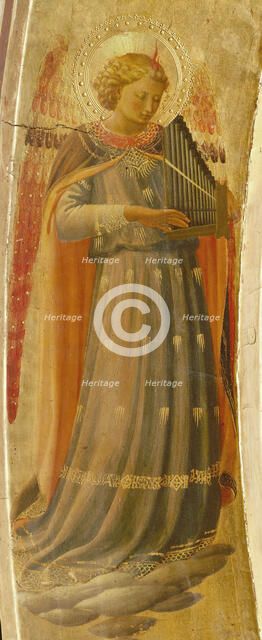 Angel making music (From the Tabernacle of the Linaioli), ca. 1433. Creator: Angelico, Fra Giovanni, da Fiesole (ca. 1400-1455).