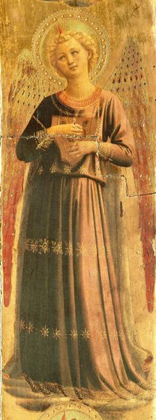 Angel making music (From the Tabernacle of the Linaioli), ca. 1433. Creator: Angelico, Fra Giovanni, da Fiesole (ca. 1400-1455)