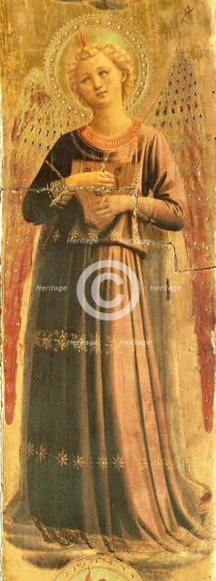 Angel making music (From the Tabernacle of the Linaioli), ca. 1433. Creator: Angelico, Fra Giovanni, da Fiesole (ca. 1400-1455).