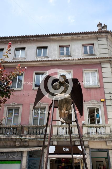Angel sculpture in Republic Square, Braga, Portugal, 2009. Creator: Samuel Magal.