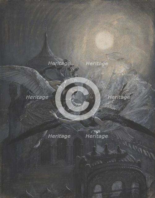 Angel Scourging a Harpy (recto); Athletic Scene (verso), ca. 1890. Creator: Anon.