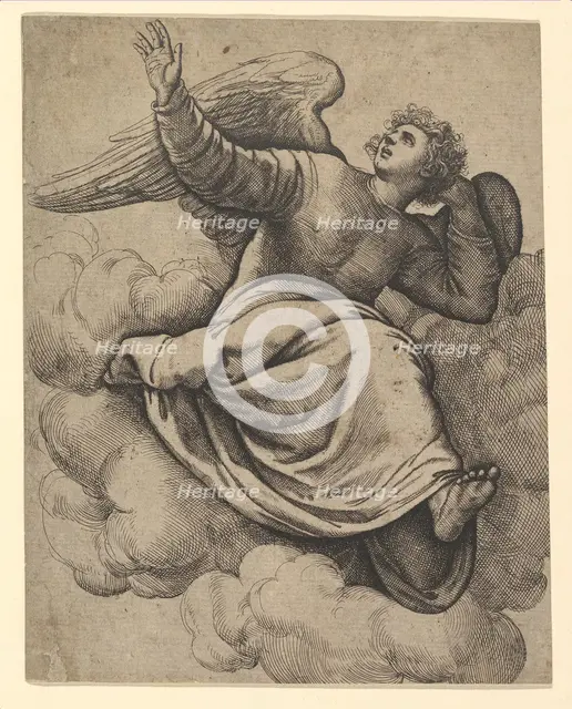 Angel Seated on a Cloud, ca. 1560. Creator: Battista Franco Veneziano.