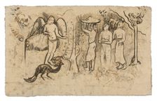 Angel, Peacock, and Three Tahitians, c. 1902. Creator: Paul Gauguin
