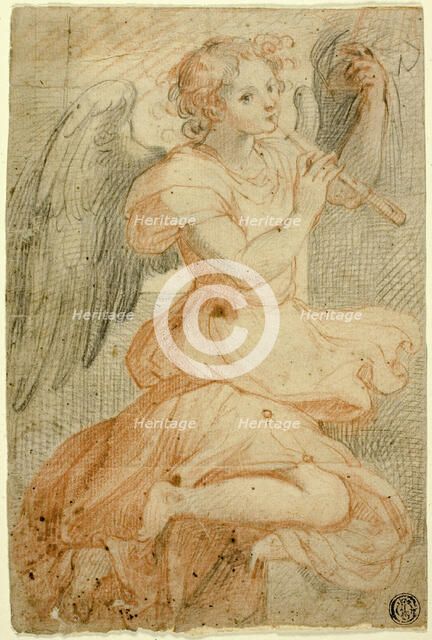 Angel Playing a Flute, 1580. Creator: Unknown.
