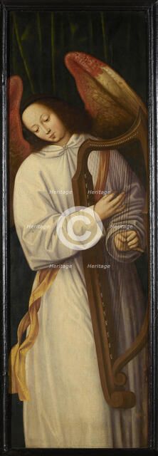 Angel Playing Harp, ca 1559. Creator: Benson, Willem (1521-1574).