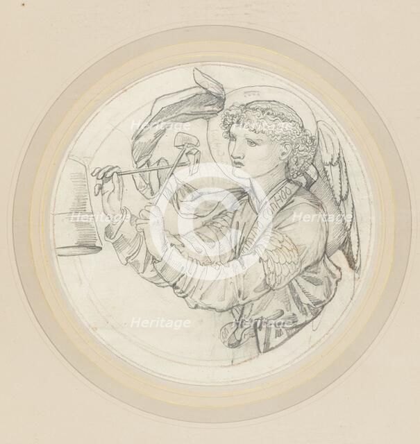 Angel playing on bells, 1865. Creator: Sir Edward Coley Burne-Jones.