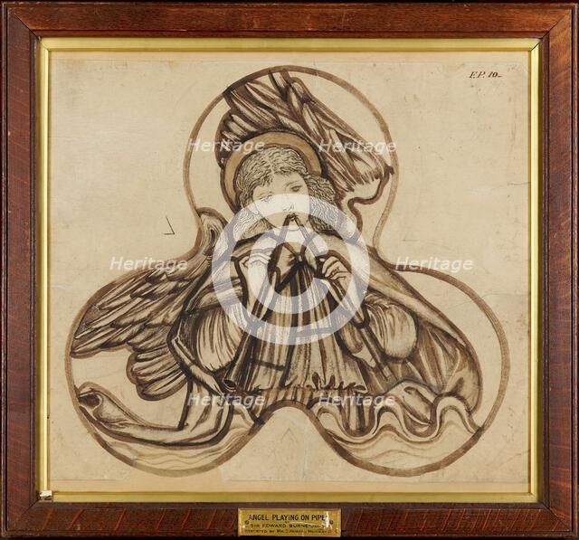 Angel playing on pipes, 1862-3. Creator: Sir Edward Coley Burne-Jones.