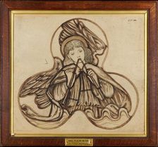 Angel playing on pipes, 1862-3. Creator: Sir Edward Coley Burne-Jones
