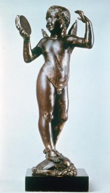 Angel with Tambourine 1429. Artist: Donatello