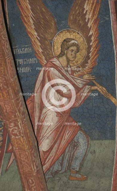 Angel with trumpet, ca 1350. Artist: Anonymous  