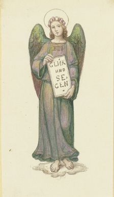 Angel with a banner: Good fortune and blessings. Creator: Marie Ellenrieder