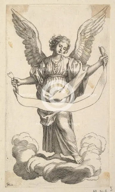 Angel with a Banderole. Creator: Claude Mellan.