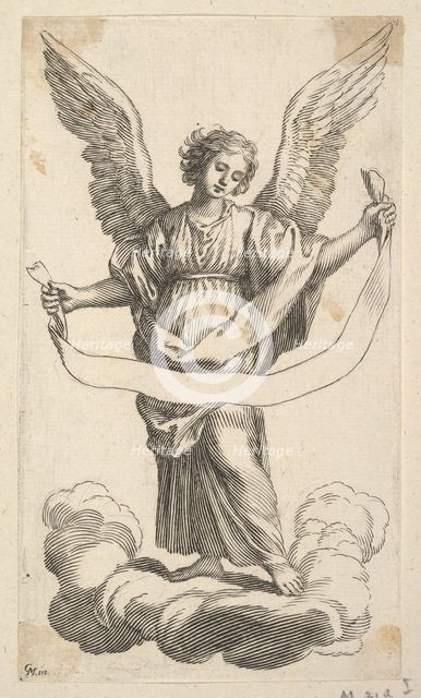 Angel with a Banderole. Creator: Claude Mellan.