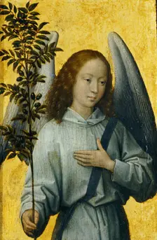 Angel with an Olive Branch, 1475-1480. Creator: Memling; Hans (1433/40-1494)
