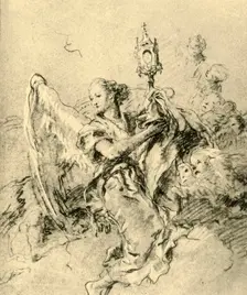 Angel with Monstrance 1767-1769, (1928). Artist: Giovanni Battista Tiepolo