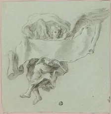 Angel with Putti Carrying Object, n.d. Creator: Sebastiano Conca