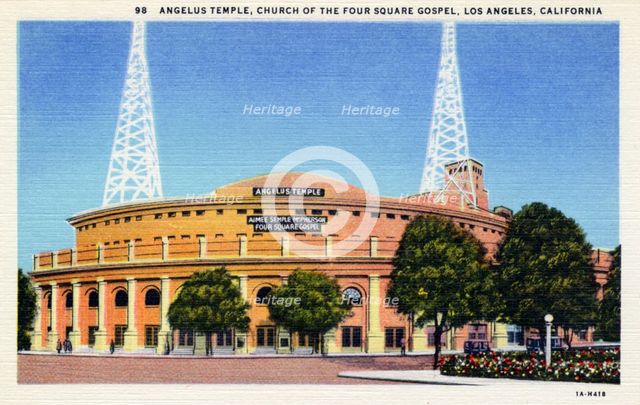 Angelus Temple of the Foursquare Gospel, Los Angeles, California, USA, 1931. Artist: Unknown