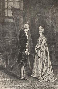 Angelica Kaufman in Joshua Reynolds's Studio c18560-1923, (1923). Artist: Helen Paterson Allingham